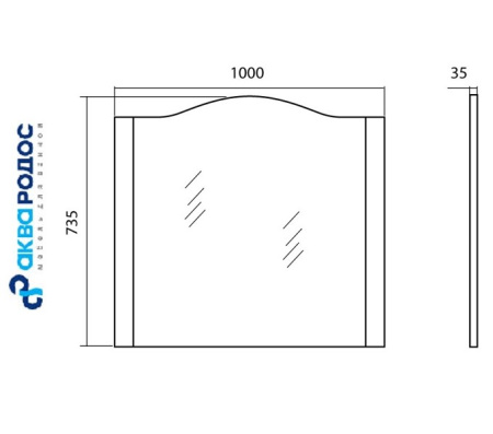 КЛАССИК 100 зеркало Аква Родос (АР0002694) Фото