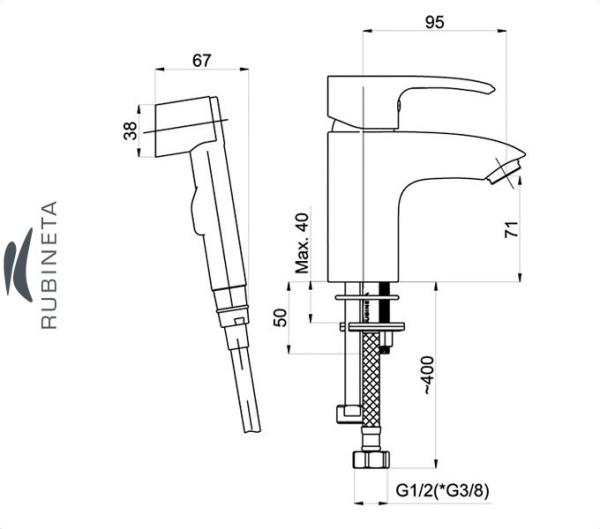 Фото Rubineta ARTIS-17 для умывальника ванны