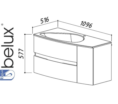 Набор Белюкс МАЛАГА 1100 Мебель для ванной комнаты Фото