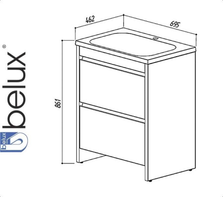 МАДРИД Н 70-02 (1) тумба Белюкс под умывальник [4810924246158] Фото