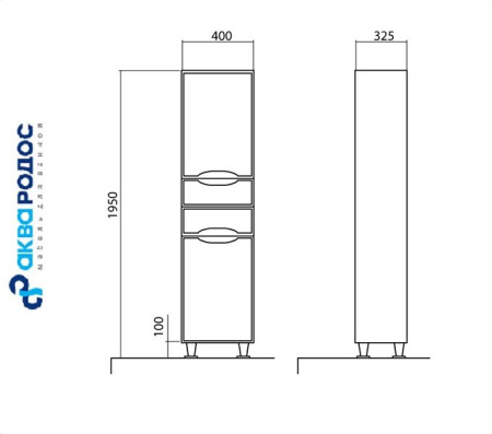 РОДОРС 40 (R) шкаф-пенал Аква Родос (АР0000417) Фото