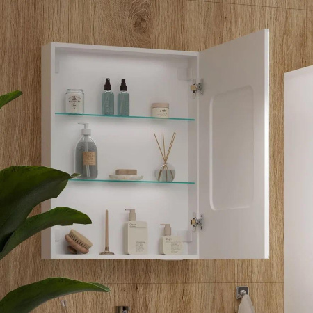 Corner LED 60 зеркало-шкаф EQUIL [szCORNER60.R], с часами, правый