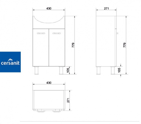 ALPINA 50 тумба Cersanit под умывальник (S516-002-DSM)