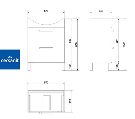 MELAR 60 тумба Cersanit под умывальник (S614-003)