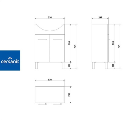 OLIVIA 60 тумба Cersanit под умывальник (S543-004-DSM)