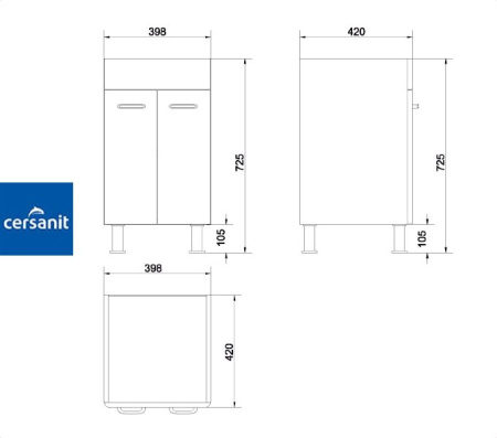 ALPINA 50 тумба Cersanit под умывальник (S516-009-DSM)