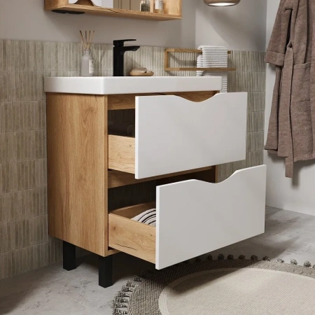 Barney 70.2Y (9696) тумба VOLNA [tnBARNEY70.2Y-04], Белый/Дуб гудзон