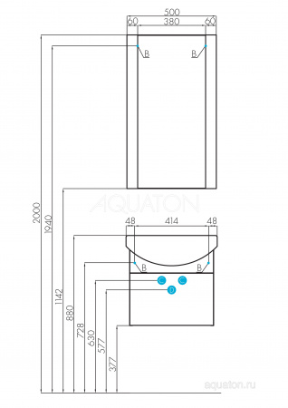 АРИЯ 50 (1A140102AA430) зеркало Aquaton