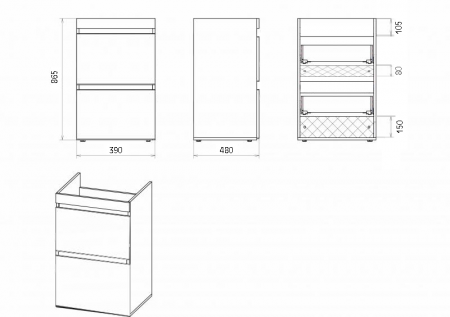 ФОСТЕР 40 тумба Misty под стиральную машину (Э-Фос01040-012Я)