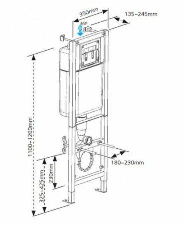 Cersanit DELFI c инст. BLACK, унитаз c сиденьем, кнопкой Leon глянцевый хром Фото