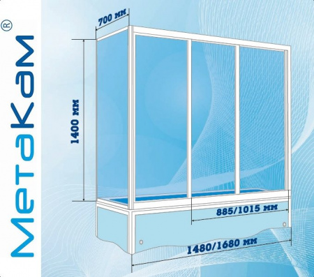 Душевая шторка МЕТАКАМ КЛАССИК ЕЛОЧКА для ванной комнаты Фото