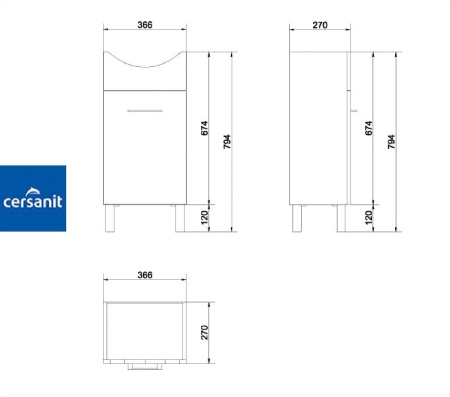 OLIVIA 40 тумба Cersanit под умывальник (S543-001-DSM)