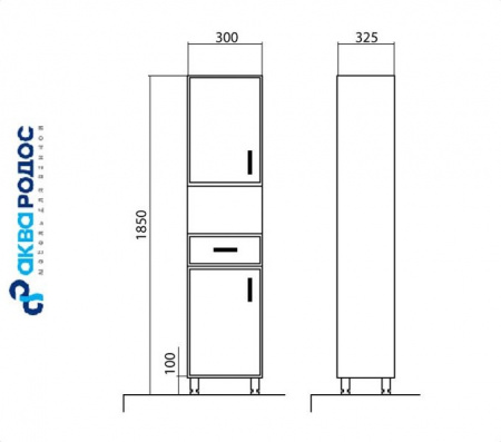 ДЕКОР 30 (R) шкаф-пенал Аква Родос (ОР0000564) Фото