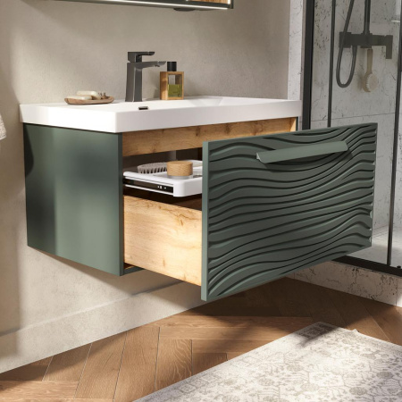 Gleam 80.1Y тумба EQUIL [tpGLEAM80.1Y-34], Зеленый камень/Дуб вотан