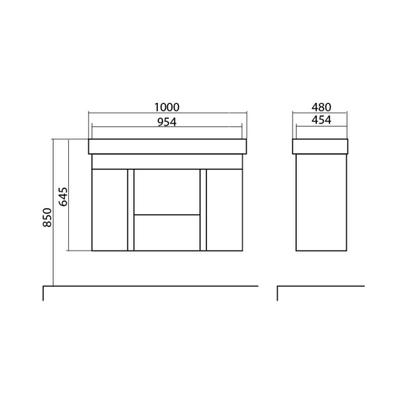 KAPRI 100 тумба Аква Родос с умывальником SHARP 100 (ОР0003279)