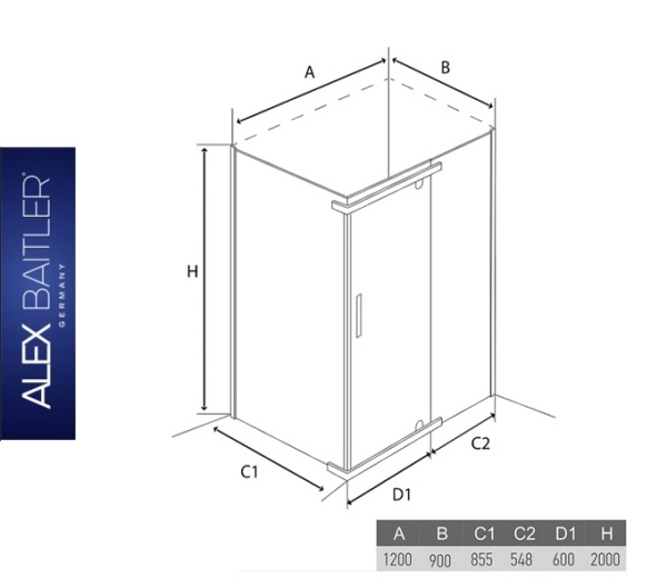 Фото Alex Baitler AB 214-120 душевой уголок (прозрачное)