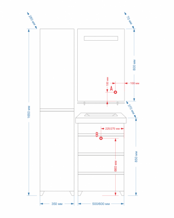 ПРИМА 60 R тумба Misty под умывальник (П-При01060-011Д3Я) Фото