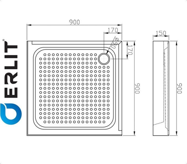 Фото Душевой поддон ER 90H для ванной комнаты