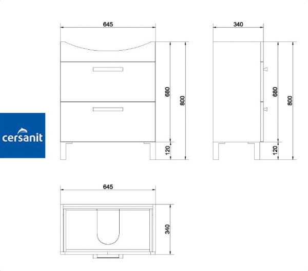 Фото MESTA 70 тумба Cersanit под умывальник (S565-006)