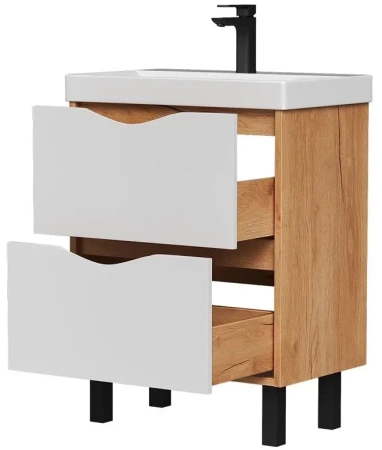 Barney 60.2Y (9696) тумба VOLNA [tnBARNEY60.2Y-04], Белый/Дуб гудзон