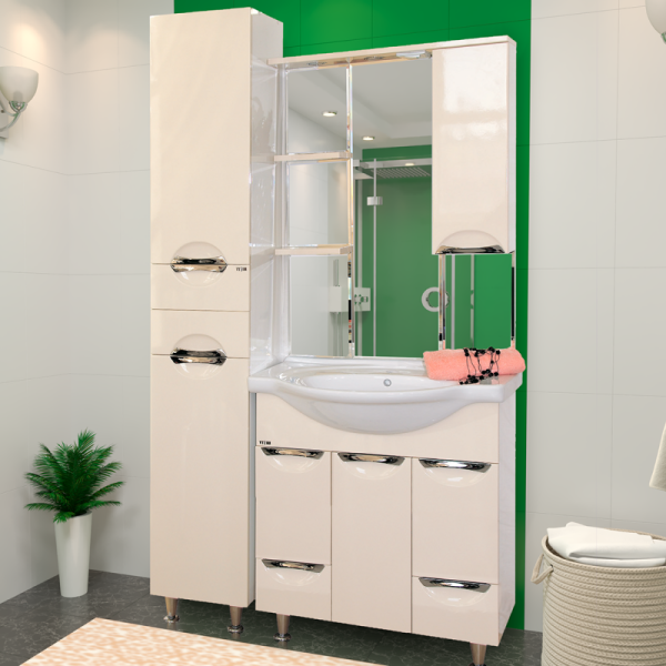 Фото Жасмин - 85 Зеркало - шкаф прав. (свет) БЕЖ. Краска П-Жас02085-031СвП