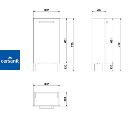 MELAR 40 тумба Cersanit под умывальник (SU-MEL-CM40) Фото