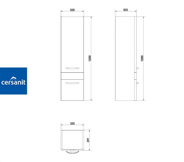 PURE 30 шкаф-пенал Cersanit (S910-002)