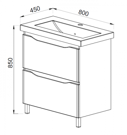 ЛАТТЭ 80 тумба АВН Asomare под умывальник (41.37) Фото