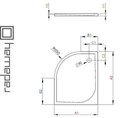 Душевой поддон DELOS E для ванной комнаты Фото