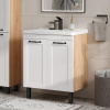 Lago 60.2D (Миранда) тумба EQUIL [tnLAGO60.2D-04], Белый матовый/Дуб сонома
