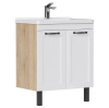 Lago 70.2D (Миранда/Фостер) тумба EQUIL [tnLAGO70.2D-04], Белый матовый/Дуб сонома