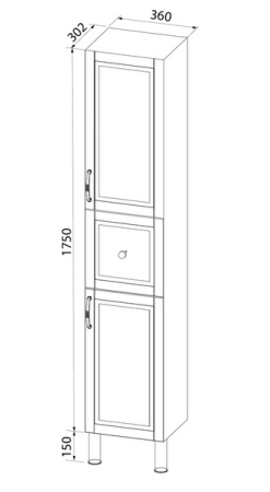 Oxford, ID Шкаф-пенал 36 см IDDIS [OXF36L0i97], Светло-серый
