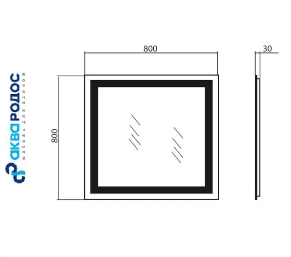 Фото АЛЬФА 80 зеркало Аква Родос (АР0001450)