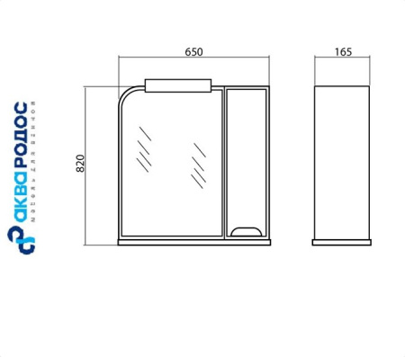 БОСТОН 65 (R) зеркало Аква Родос (АР0002063)
