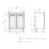 Lago 70.2D (Миранда/Фостер) тумба EQUIL [tnLAGO70.2D-04], Белый матовый/Дуб сонома