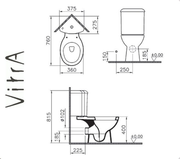 Фото Vitra ARKITEKT Унитаз напольный угловой