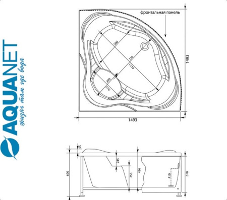 Ванна угловая Акванет MALTA 150 Фото