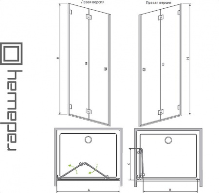 Душевая дверь RADAWAY CARENA DWB для ванной комнаты Фото