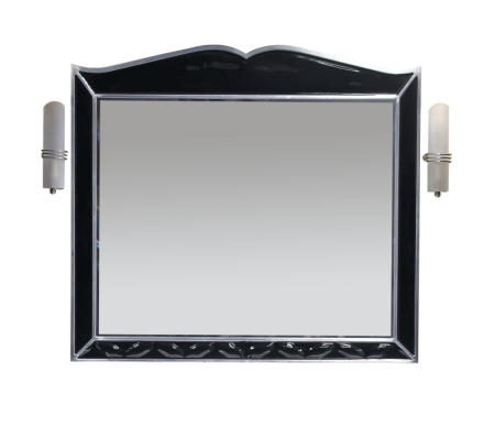 Анжелика - 100 Зеркало черн. сусальн. серебро со светильниками Л-Анж02100-421Св