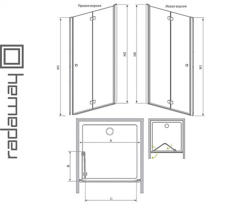 Душевая дверь RADAWAY EOS DWB для ванной комнаты Фото