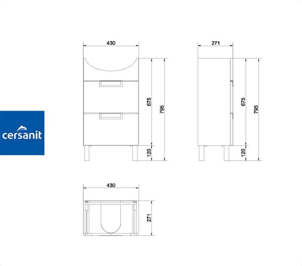 Фото DAHLIA 50 тумба Cersanit под умывальник (S548-001)
