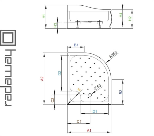 Душевой поддон KORFU E для ванной комнаты