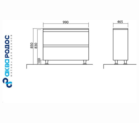 АКЦЕНТ 100 каштан тумба Аква Родос с умывальником АЛЬФА 100 (АР0002411) Фото