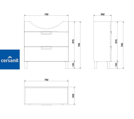 DAHLIA 80 тумба Cersanit под умывальник (S548-005)