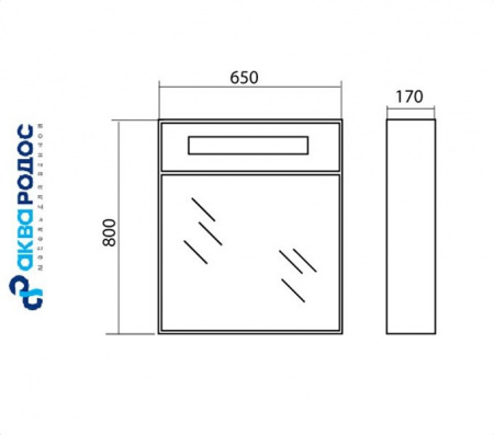ПАРИЖ 65 зеркало-шкаф Аква Родос (SC0000148) Фото