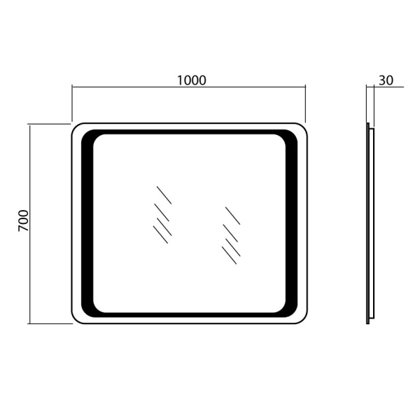 Фото ОМЕГА ЛЮКС 100 зеркало Аква Родос ( АР0002500)