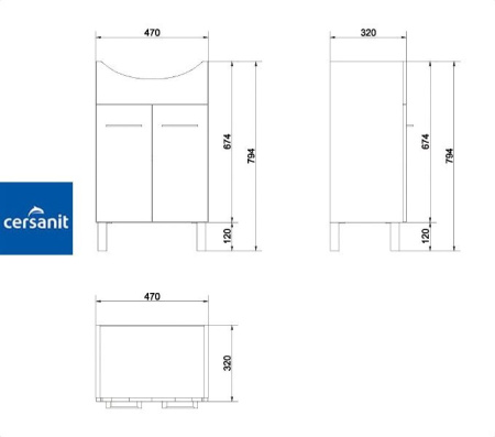 OLIVIA 50 тумба Cersanit под умывальник (S543-002-DSM)