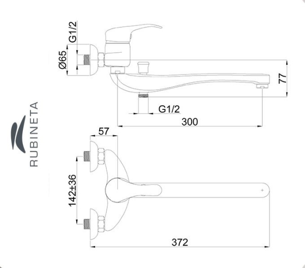 Фото Rubineta P-22/С Star для ванны настенный
