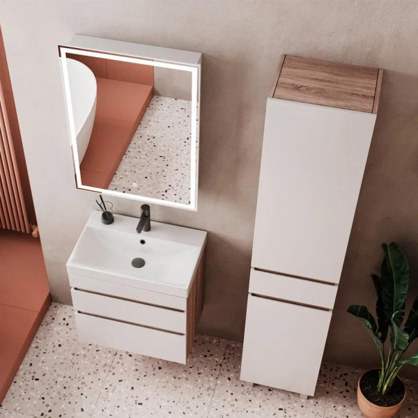 Conty 40 Пенал напольный VOLNA [pnCNT40-01], Белый /Дуб сонома