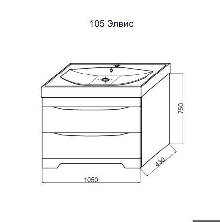 ЭЛВИС 105 тумба Misty под умывальник (П-Элв01105-0112Я)